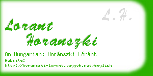 lorant horanszki business card