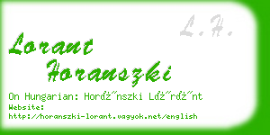 lorant horanszki business card